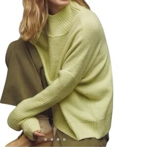 Anthropologie Maeve Gretchen Cozy Mock Neck Sweater Green